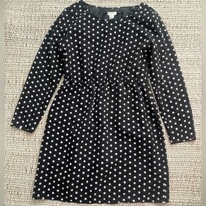 J.Crew black polka dot dress